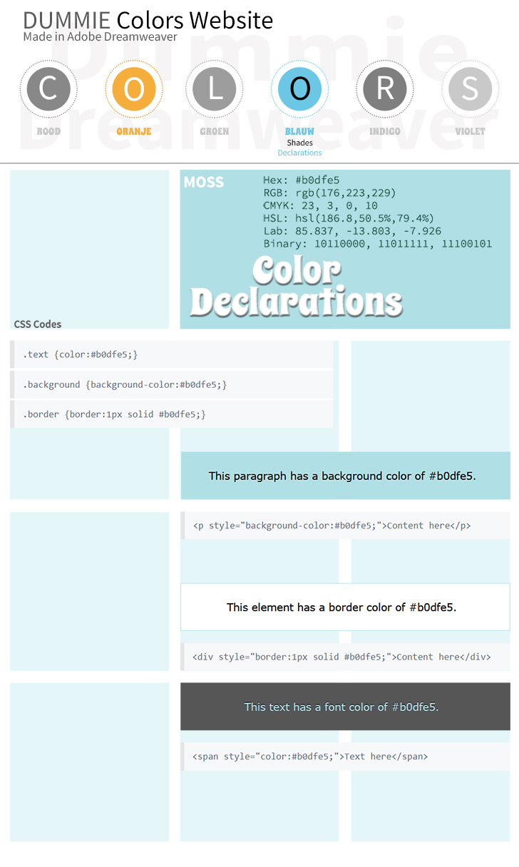 Colors Blauwe pPagina