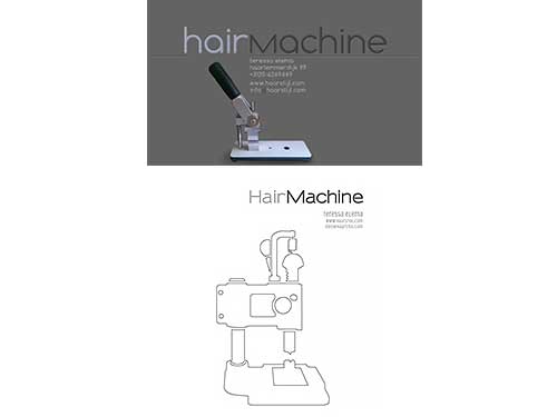 Sanna's oud ontwerp visitekaartje Hair Machine