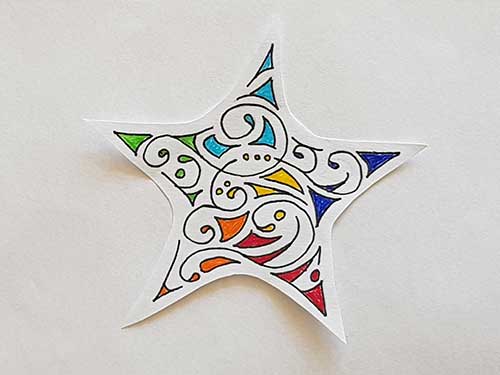 Sanna's eigen ontwerp tattoo ster detail