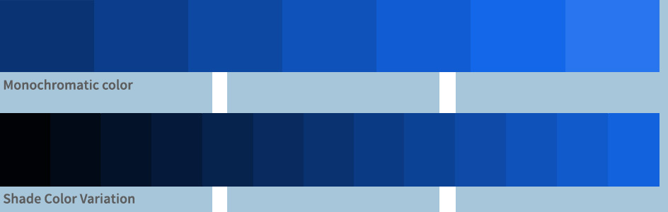 blue image monochromatic variations