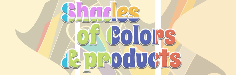 shades of colors and products background title