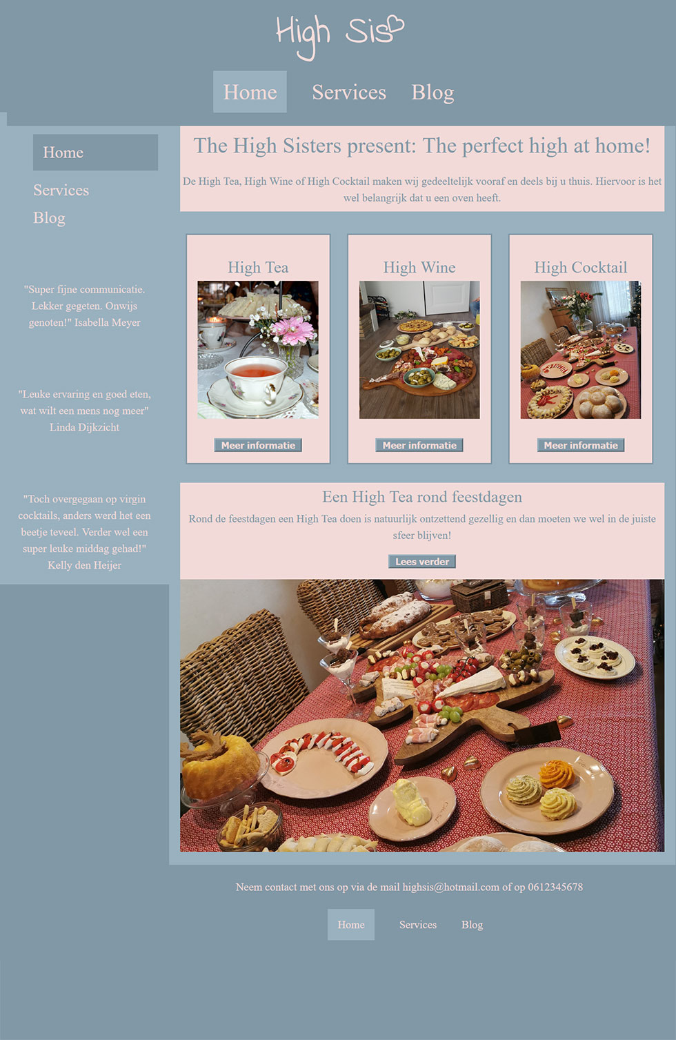 daisy's high tea dreamweaver website