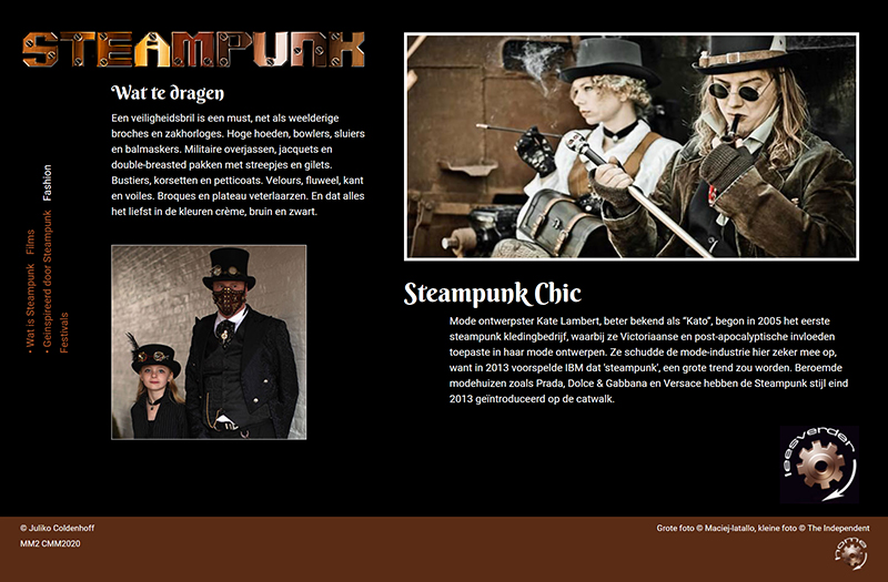 juliko's steampunk dreamweaver website