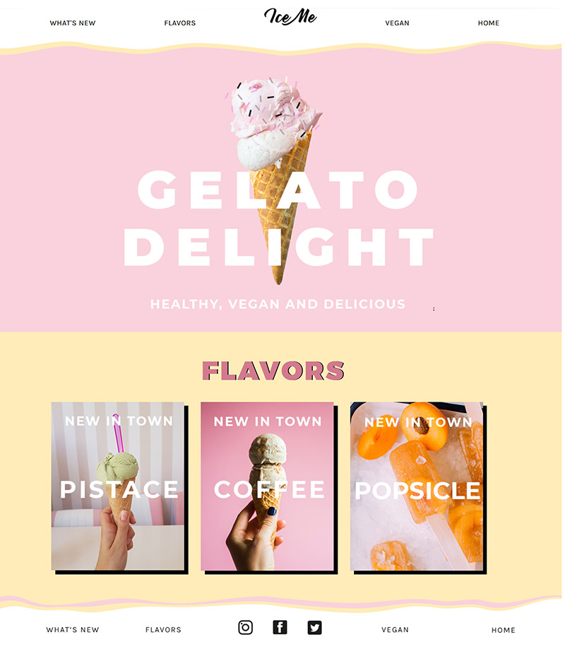 nina's ice me dreamweaver website